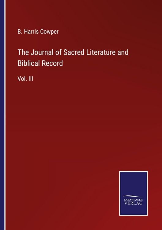 Produktbild: The Journal of Sacred Literature and Biblical Record