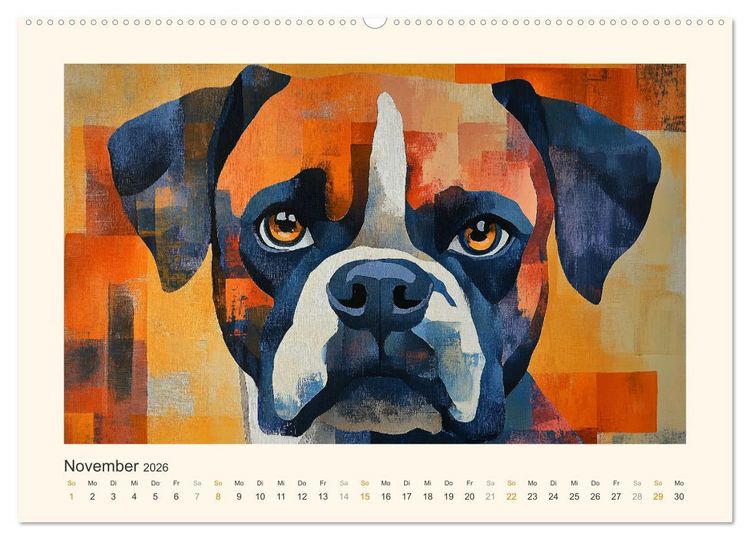 Produktbild: Bunte Boxer (Wandkalender 2026 DIN A2 quer), CALVENDO Monatskalender