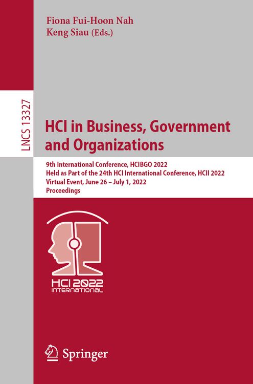Produktbild: HCI in Business, Government and Organizations