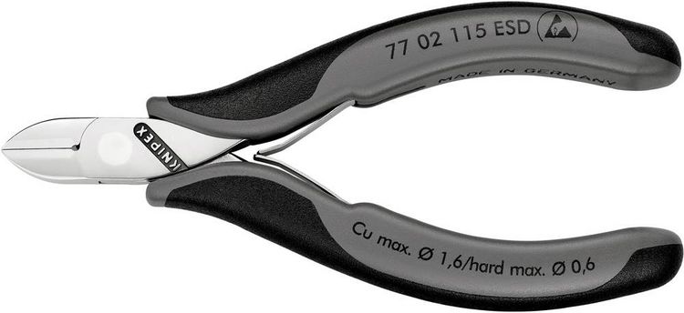 Produktbild: Knipex-Werk Elektronik-Seitenschneider 77 02 115 ESD