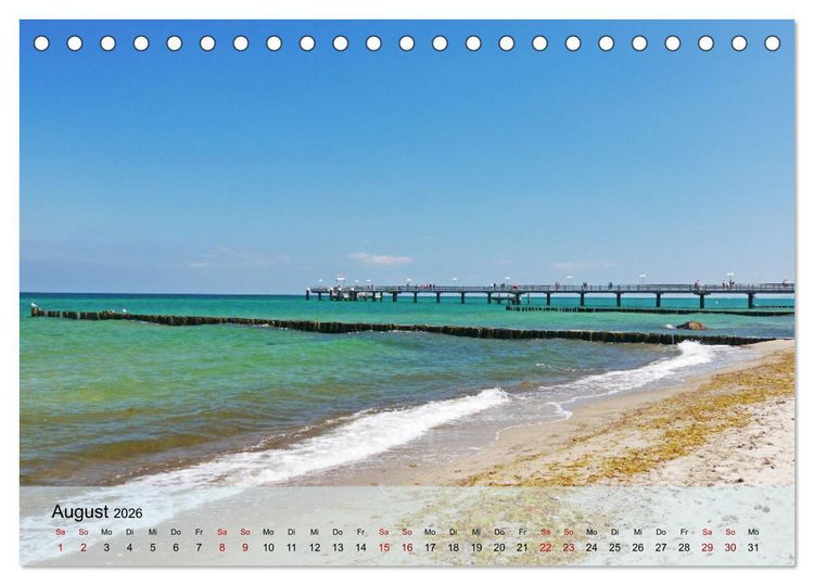 Produktbild: Ostseebad K&uuml;hlungsborn. Erholung mit allen Sinnen (Tischkalender 2026 DIN A5 quer), CALVENDO Monatskalender