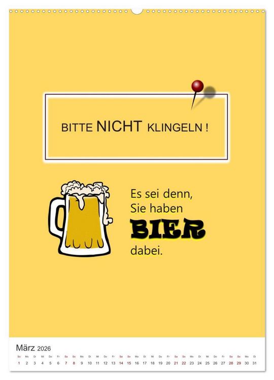 Produktbild: TRINKSPR&Uuml;CHE rund um Bier, Wein und Co. &hellip; (hochwertiger Premium Wandkalender 2026 DIN A2 hoch), Kunstdruck in Hochglanz