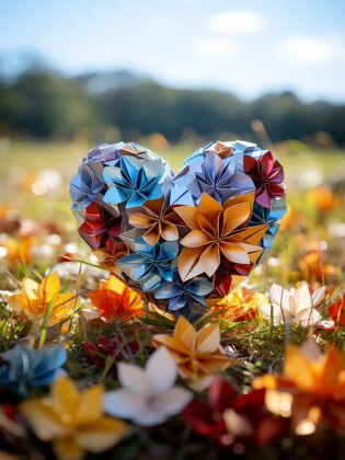Produktbild: CALVENDO Puzzle Origami-Herz | 1000 Teile Lege-Gr&ouml;&szlig;e 64x48cm Foto-Puzzle f&uuml;r gl&uuml;ckliche Stunden