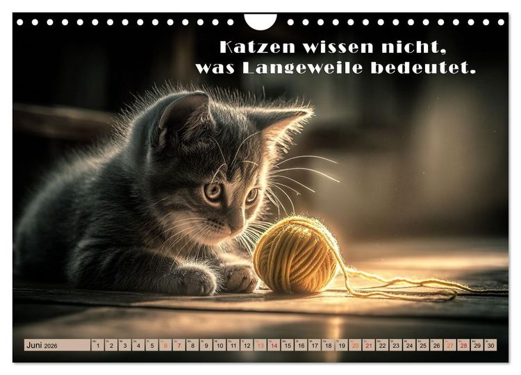 Produktbild: Miau-velous Pfotenpoesie (Wandkalender 2026 DIN A4 quer), CALVENDO Monatskalender