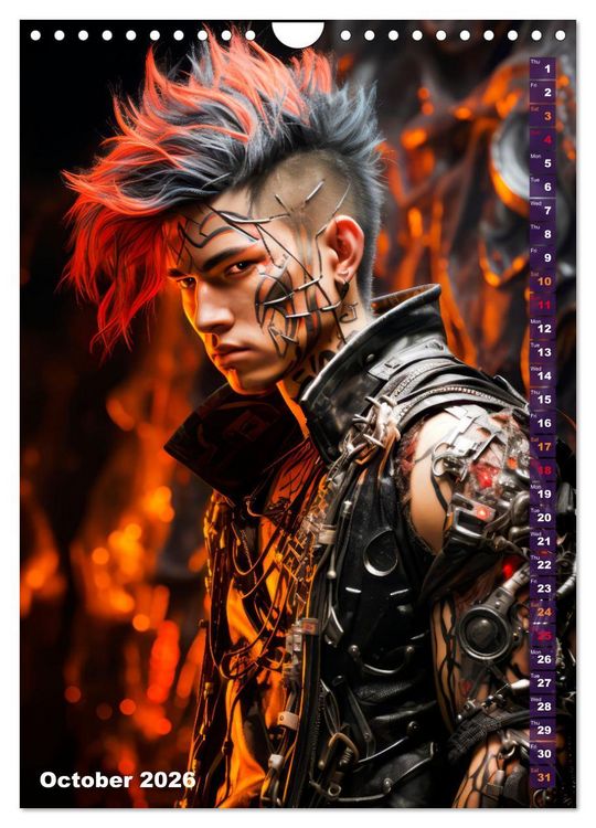 Produktbild: CYBERPUNK Cool guys (Wall Calendar 2026 DIN A4 portrait), CALVENDO 12 Month Wall Calendar