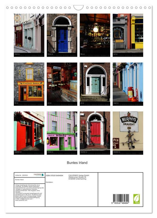 Produktbild: Buntes Irland (Wandkalender 2026 DIN A3 hoch), CALVENDO Monatskalender