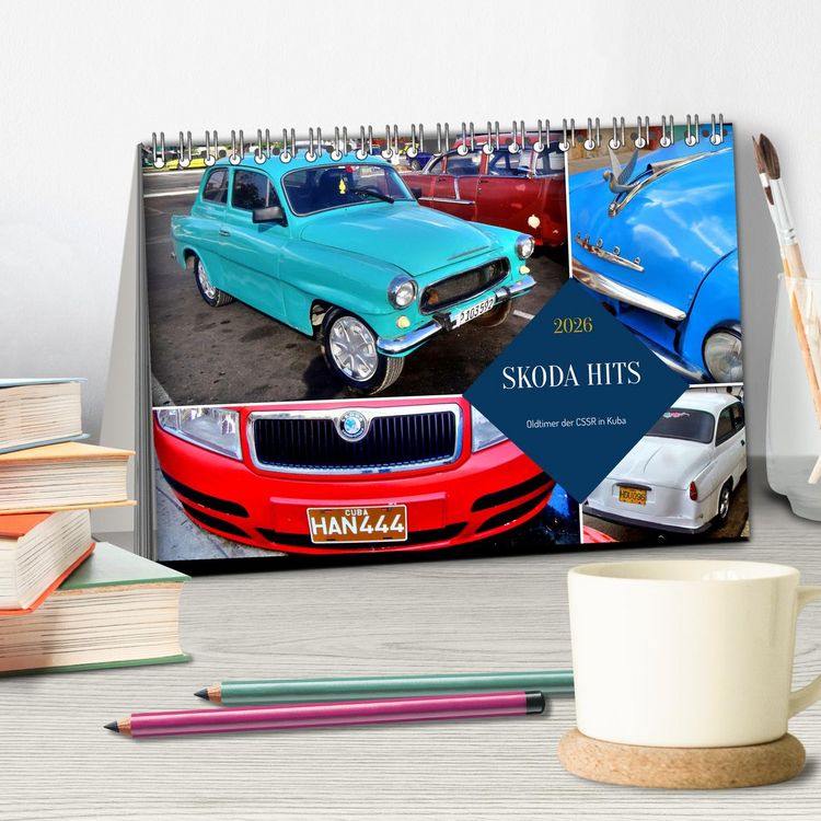 Produktbild: SKODA HITS - Oldtimer der CSSR in Kuba (Tischkalender 2026 DIN A5 quer), CALVENDO Monatskalender