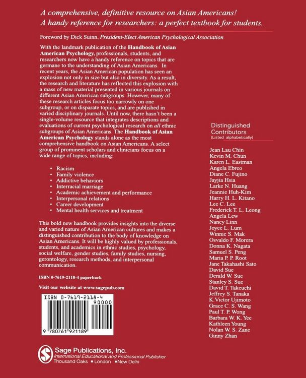 Produktbild: Handbook of Asian American Psychology