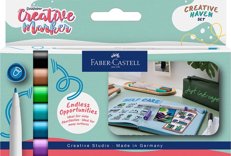 Produktbild: FABER-CASTELL Creative Marker Goldfaber 1,5mm Creative Haven 6 St&uuml;ck