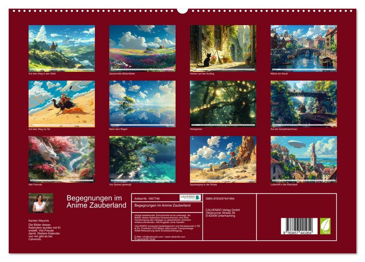 Produktbild: Begegnungen im Anime Zauberland (hochwertiger Premium Wandkalender 2026 DIN A2 quer), Kunstdruck in Hochglanz