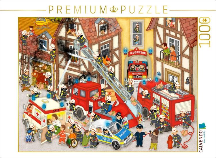 Produktbild: CALVENDO Puzzle Feuerwehr in meinem Dorf | 1000 Teile Lege-Gr&ouml;&szlig;e 64x48cm Foto-Puzzle f&uuml;r gl&uuml;ckliche Stunden