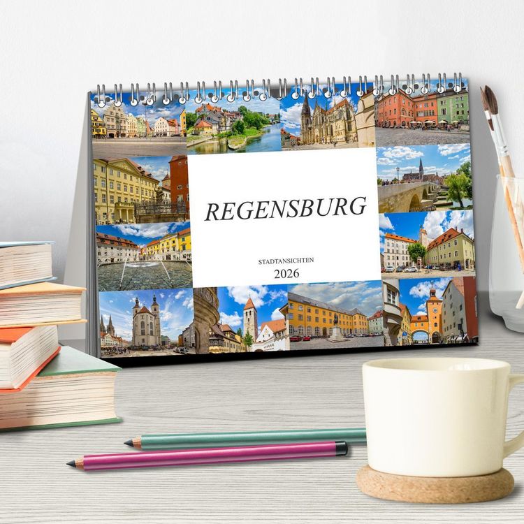 Produktbild: Regensburg Stadtansichten (Tischkalender 2026 DIN A5 quer), CALVENDO Monatskalender