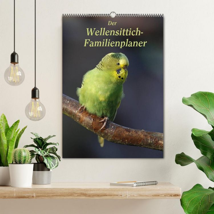Produktbild: Der Wellensittich-Familienplaner (Wandkalender 2026 DIN A2 hoch), CALVENDO Monatskalender