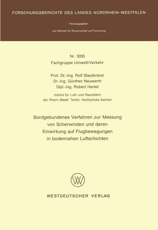 Produktbild: Bordgebundenes Verfahren zur Messung von Scherwinden und deren Einwirkung auf Flugbewegungen in bodennahen Luftschichten