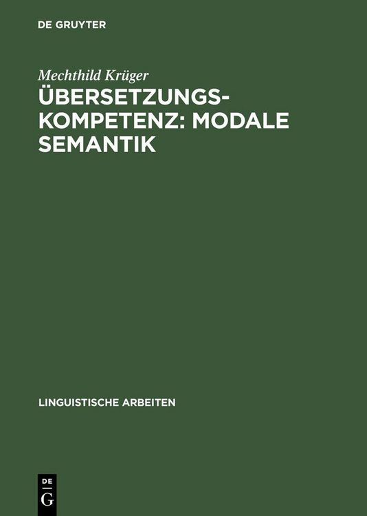Produktbild: &Uuml;bersetzungskompetenz: modale Semantik