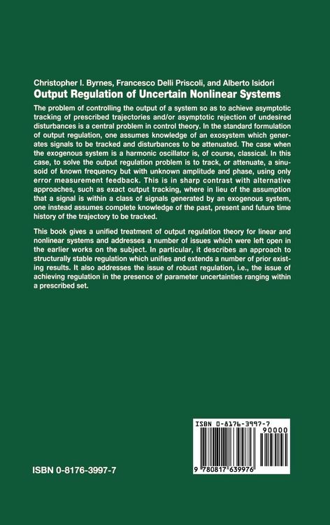 Produktbild: Output Regulation of Uncertain Nonlinear Systems