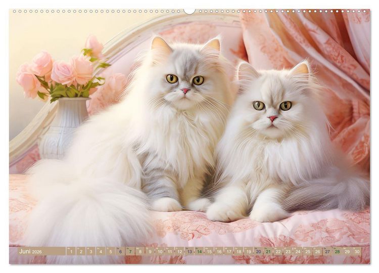Produktbild: Katzen im Pastellstil (Wandkalender 2026 DIN A2 quer), CALVENDO Monatskalender