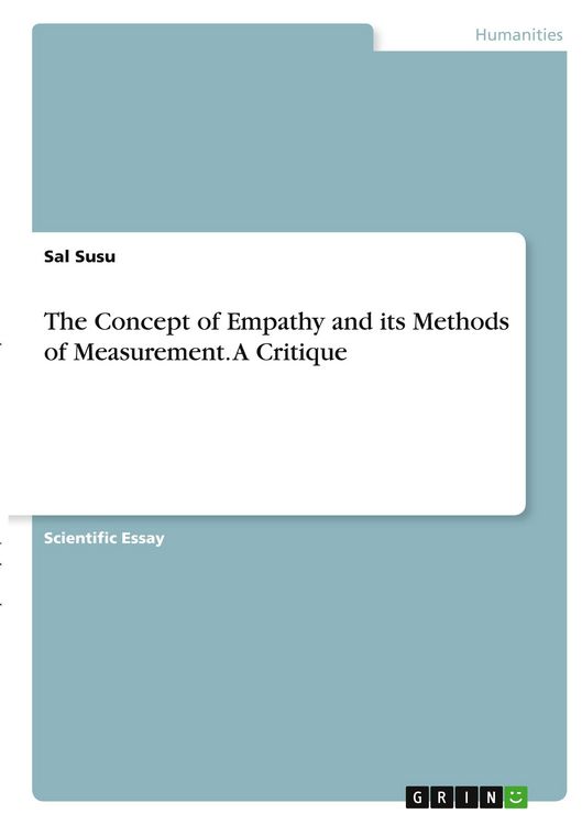 Produktbild: The Concept of Empathy and its Methods of Measurement. A Critique