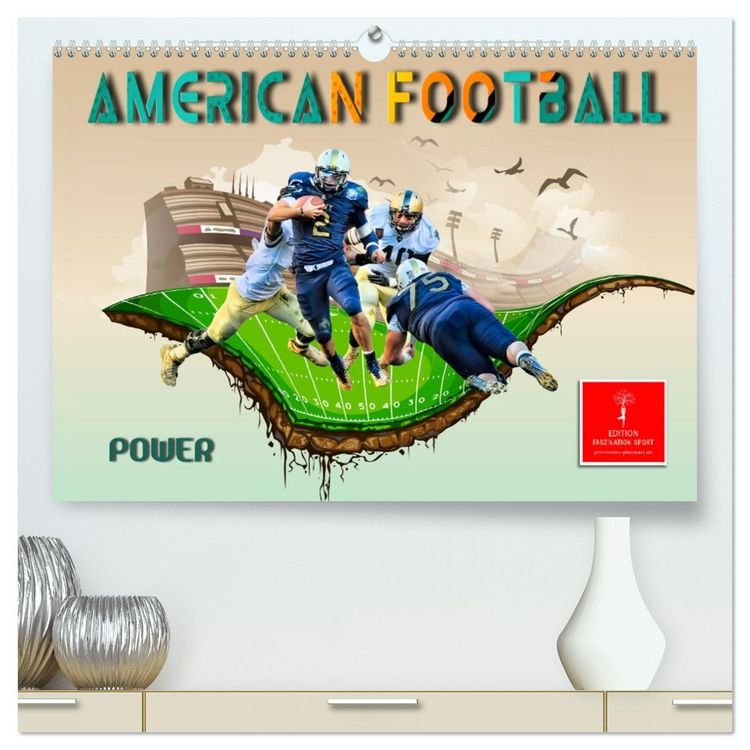 Produktbild: American Football - Power (hochwertiger Premium Wandkalender 2026 DIN A2 quer), Kunstdruck in Hochglanz