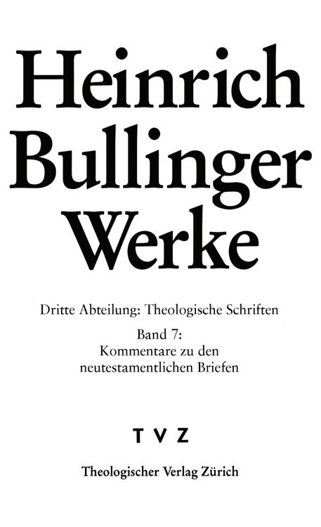 Produktbild: Bullinger, Heinrich: Werke