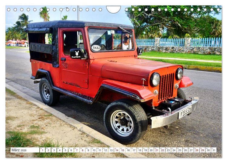Produktbild: Willys Station Wagon - Ein Taxi mit Kultstatus in Kuba (Wandkalender 2026 DIN A4 quer), CALVENDO Monatskalender