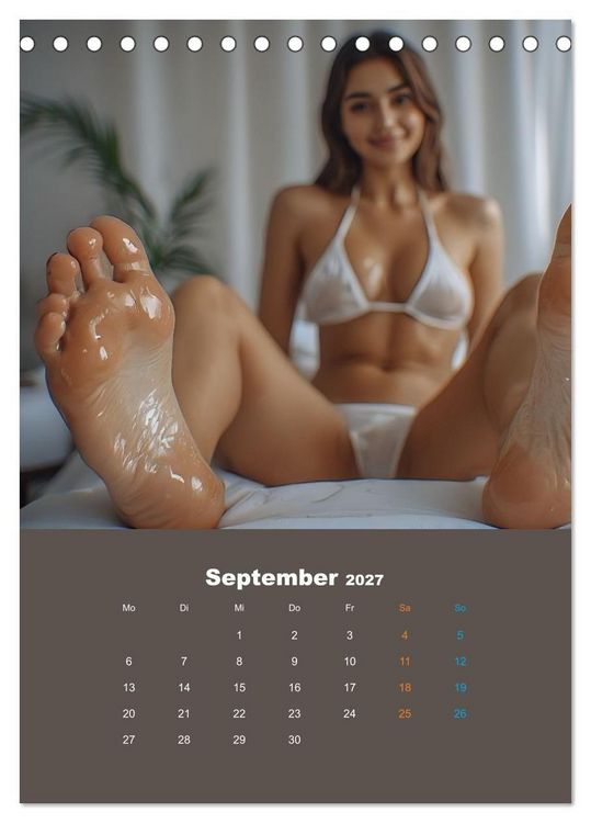 Produktbild: Einge&ouml;lt - Sexy Frauen Kalender (Tischkalender 2027 DIN A5 hoch), CALVENDO Monatskalender