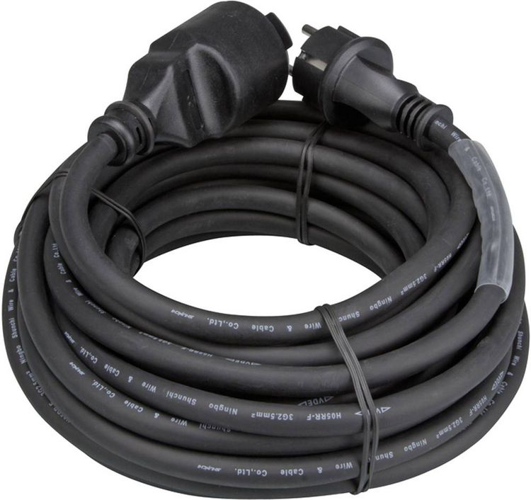 Produktbild: Perel EC10R25STBHQ Strom Verl&auml;ngerungskabel 16A Schwarz 10.00m H05RR-F 3G 2,5mm&sup2;