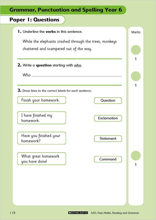 Produktbild: Grammar, Reading & Maths SATs Test Ages 10-11