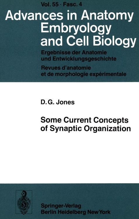 Produktbild: Some Current Concepts of Synaptic Organization