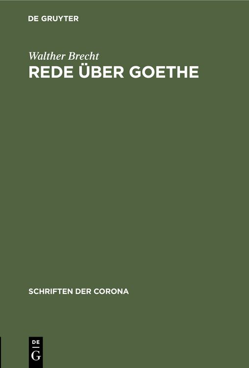 Produktbild: Rede &uuml;ber Goethe