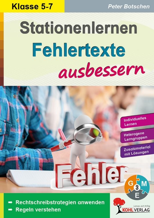 Produktbild: Stationenlernen Fehlertexte ausbessern / Klasse 5-7