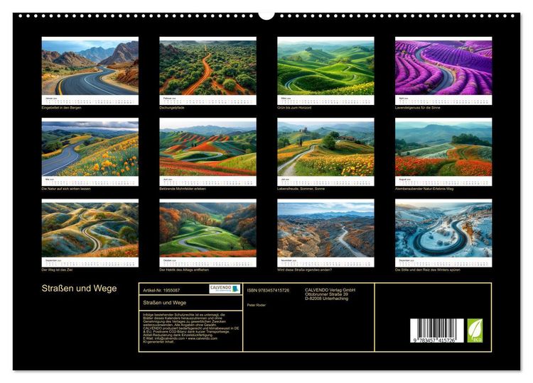 Produktbild: Stra&szlig;en und Wege (hochwertiger Premium Wandkalender 2026 DIN A2 quer), Kunstdruck in Hochglanz