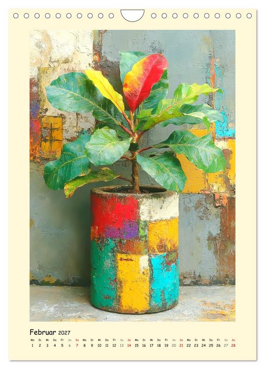 Produktbild: Pflanzenkunst. Mediterrane Farbakzente und florale Moderne (Wandkalender 2027 DIN A4 hoch), CALVENDO Monatskalender