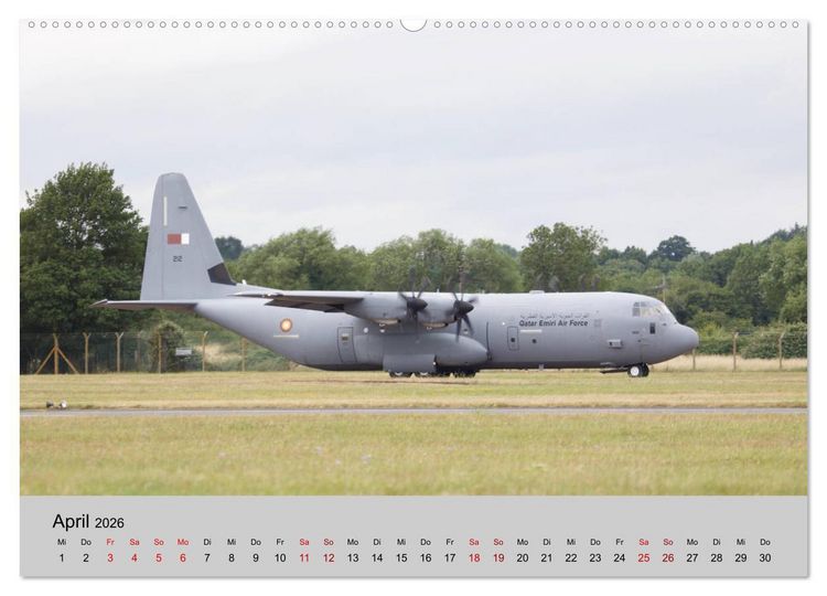 Produktbild: Transportflugzeug C-130 Hercules (hochwertiger Premium Wandkalender 2026 DIN A2 quer), Kunstdruck in Hochglanz