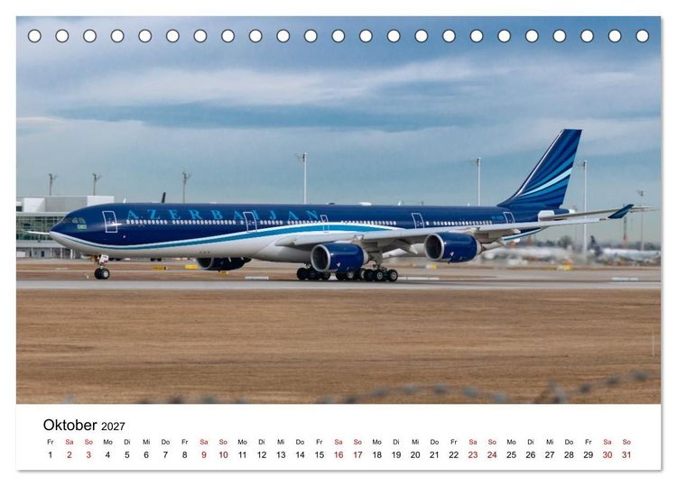 Produktbild: Airbus A340 Der fliegende Bleistift (Tischkalender 2027 DIN A5 quer), CALVENDO Monatskalender