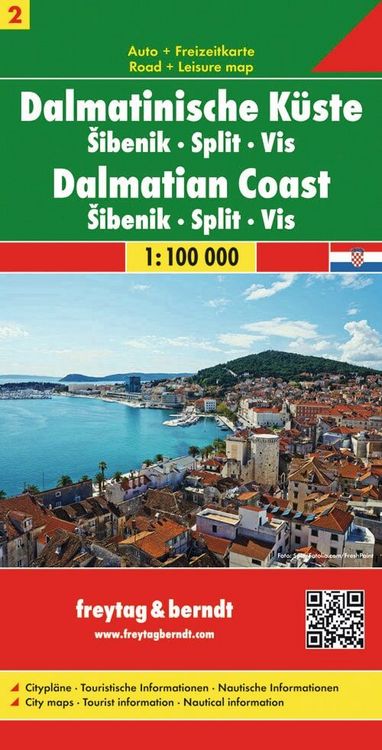 Produktbild: FuB Dalmatinische K&uuml;ste 02. Sibenik - Split - Vis 1 : 100 000