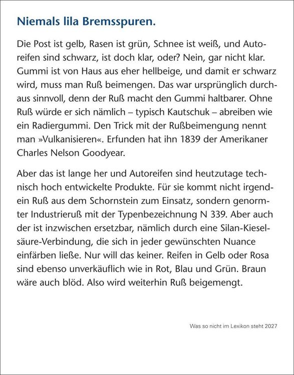 Produktbild: Was so nicht im Lexikon steht Tagesabrei&szlig;kalender 2027 - Kuriosit&auml;ten, Hist&ouml;rchen und merkw&uuml;rdige Geschichten