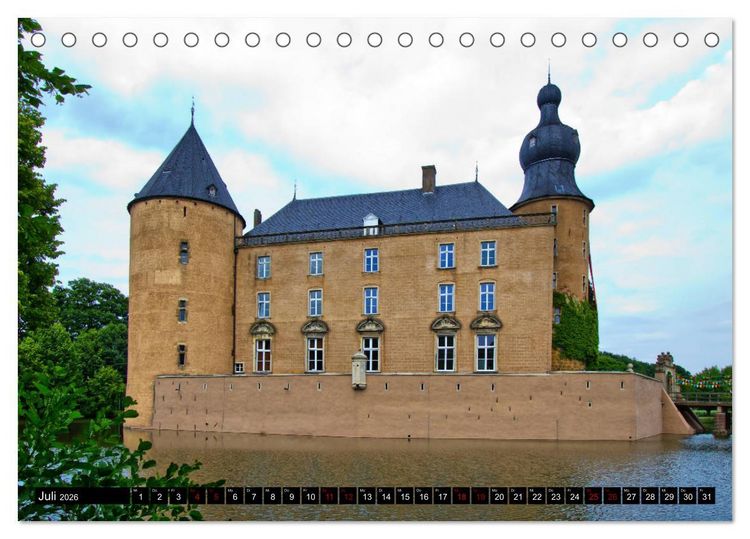 Produktbild: M&uuml;nsterland Romantik - Romantische Schl&ouml;sser und Wasserburgen (Tischkalender 2026 DIN A5 quer), CALVENDO Monatskalender