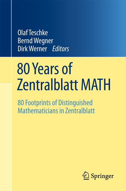Produktbild: 80 Years of Zentralblatt MATH