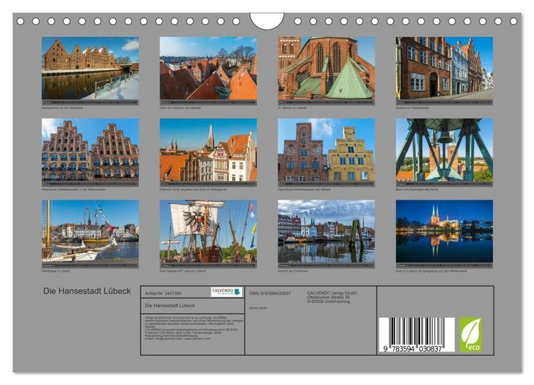Produktbild: Die Hansestadt L&uuml;beck (Wandkalender 2027 DIN A4 quer), CALVENDO Monatskalender