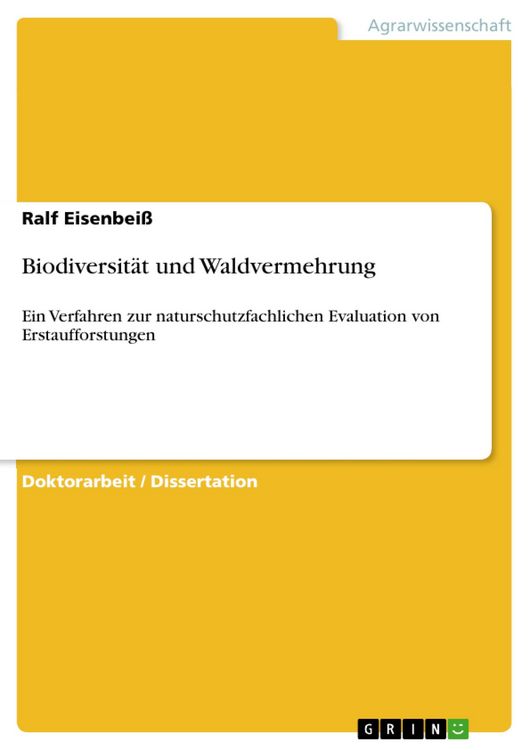 Produktbild: Biodiversit&auml;t und Waldvermehrung