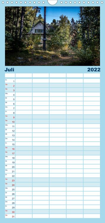 Produktbild: Familienplaner S&uuml;dwestk&uuml;ste Finnland (Wandkalender 2022 , 21 cm x 45 cm, hoch)