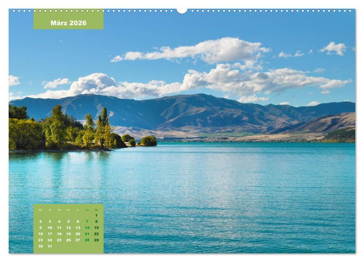 Produktbild: Erlebe mit mir das Naturwunder Neuseeland die S&uuml;dinsel (hochwertiger Premium Wandkalender 2026 DIN A2 quer), Kunstdruck in Hochglanz