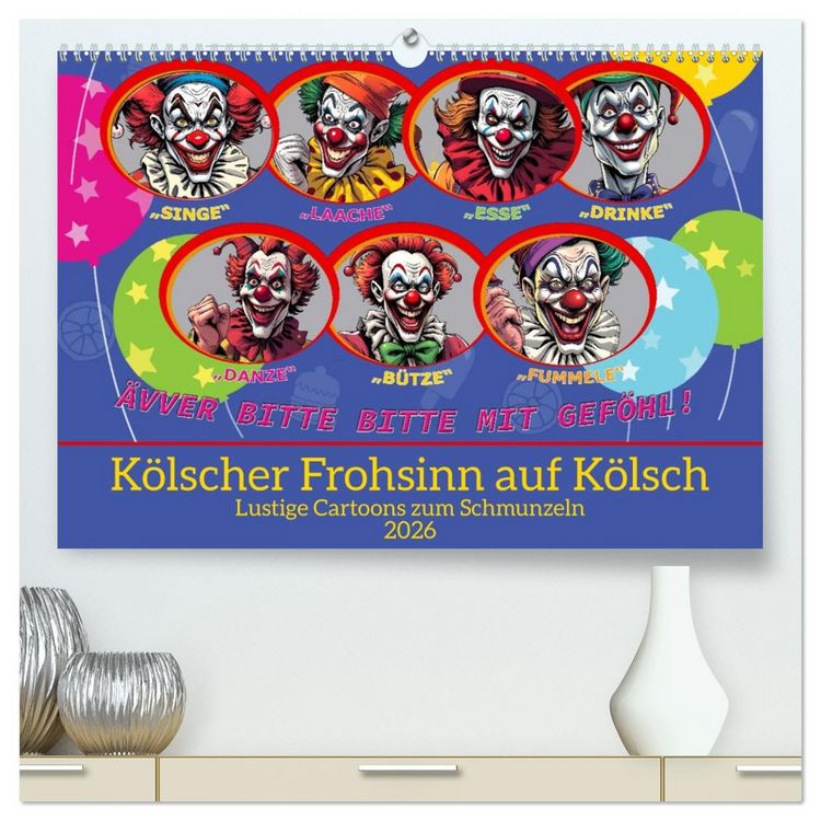 Produktbild: K&ouml;lscher Frohsinn auf K&ouml;lsch (hochwertiger Premium Wandkalender 2026 DIN A2 quer), Kunstdruck in Hochglanz