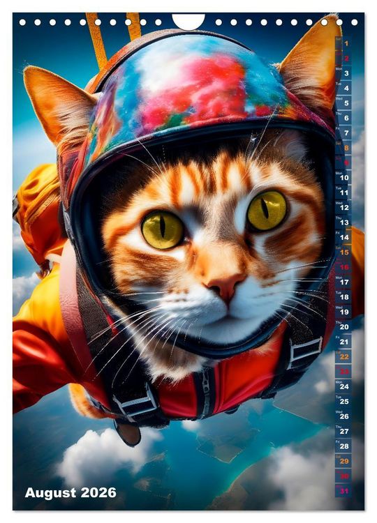 Produktbild: Outdoor sports for cats (Wall Calendar 2026 DIN A4 portrait), CALVENDO 12 Month Wall Calendar