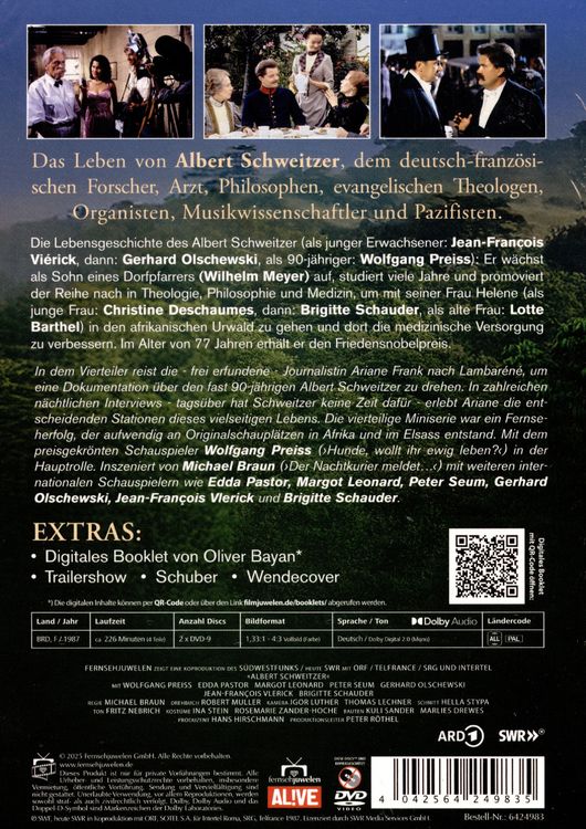 Produktbild: Albert Schweitzer - Der legendäre ARD-Vierteiler (Fernsehjuwelen) [2 DVDs]