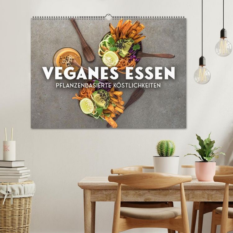 Produktbild: Veganer Essen - Pflanzenbasierte K&ouml;stlichkeiten (Wandkalender 2026 DIN A2 quer), CALVENDO Monatskalender