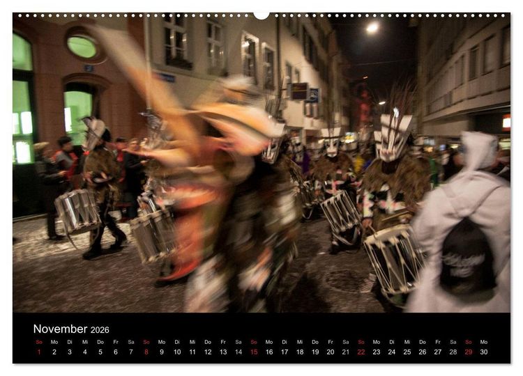 Produktbild: BASLER FASNACHT &ndash; Faszinierendes, schweizerisch regionales Brauchtum. (hochwertiger Premium Wandkalender 2026 DIN A2 quer), Kunstdruck in Hochglanz