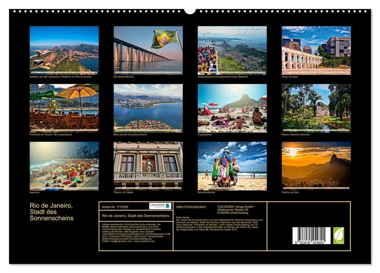 Produktbild: Rio de Janeiro, Stadt des Sonnenscheins (hochwertiger Premium Wandkalender 2025 DIN A2 quer), Kunstdruck in Hochglanz