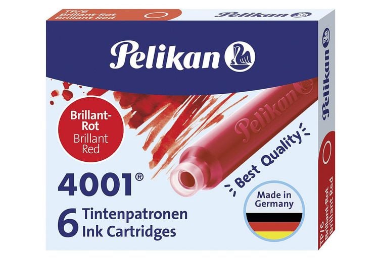 Produktbild: Pelikan Tintenpatronen 4001&reg; Set mit 6 Standard-Patronen, Brillant-Rot